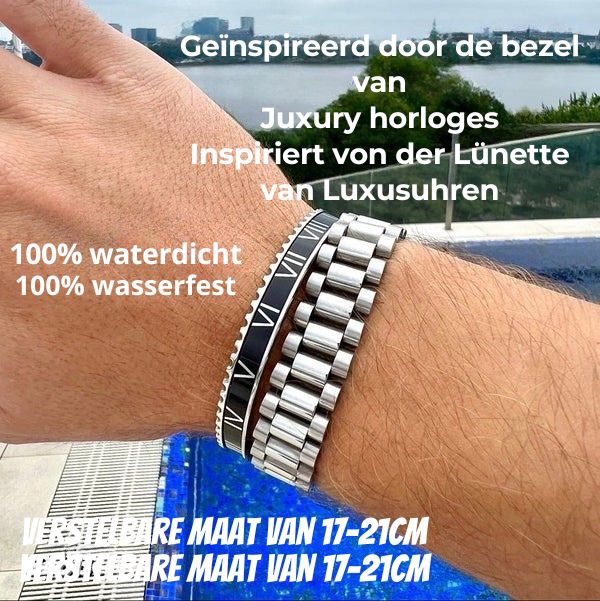 Roman Speed armband estilo bisel azul plateado