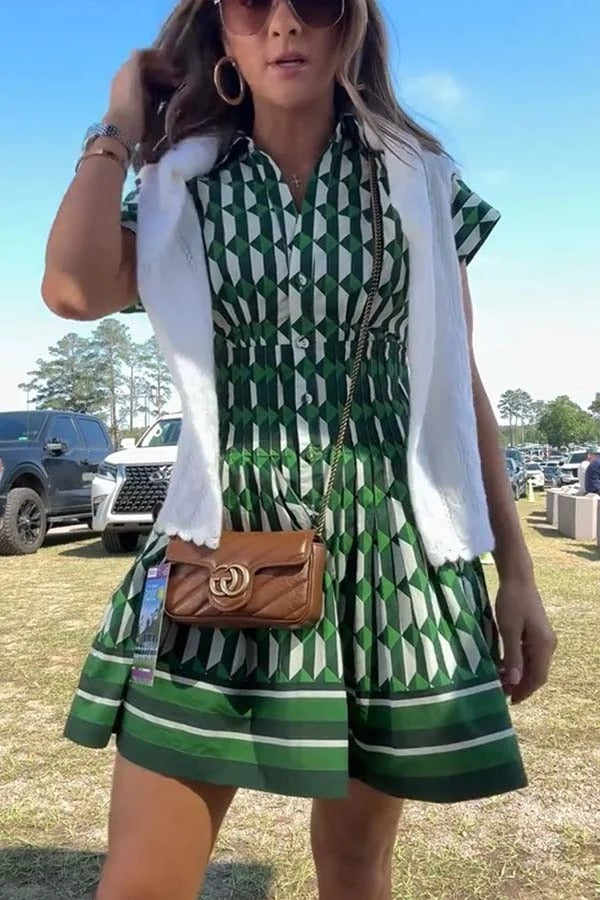 Savannah Geo-Chic shirtjurk – Emerald Edition