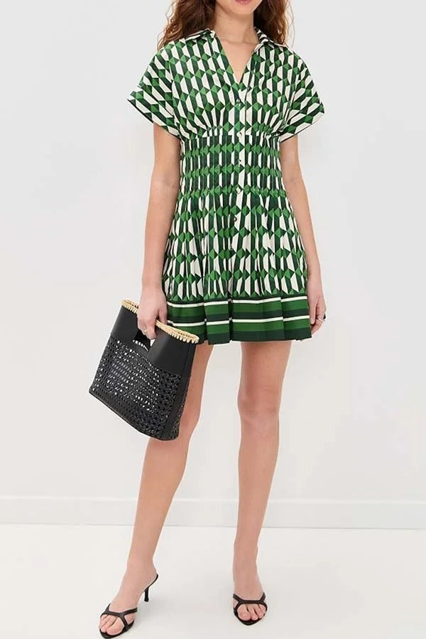 Savannah Geo-Chic shirtjurk – Emerald Edition