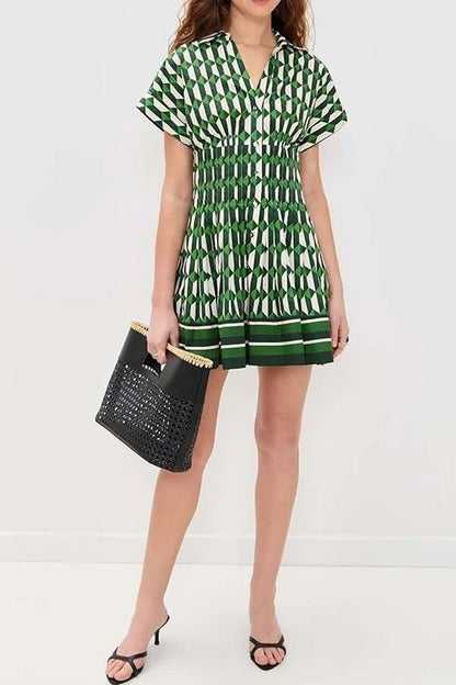 Savannah Geo-Chic shirtjurk – Emerald Edition