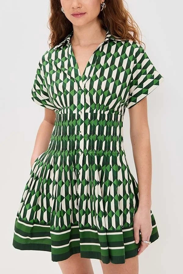 Savannah Geo-Chic shirtjurk – Emerald Edition