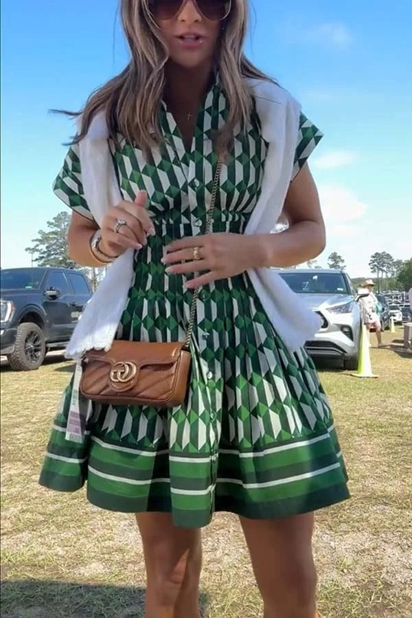 Savannah Geo-Chic shirtjurk – Emerald Edition