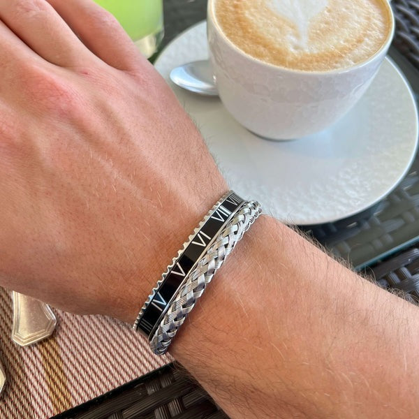 Roman Speed armband estilo bisel azul plateado