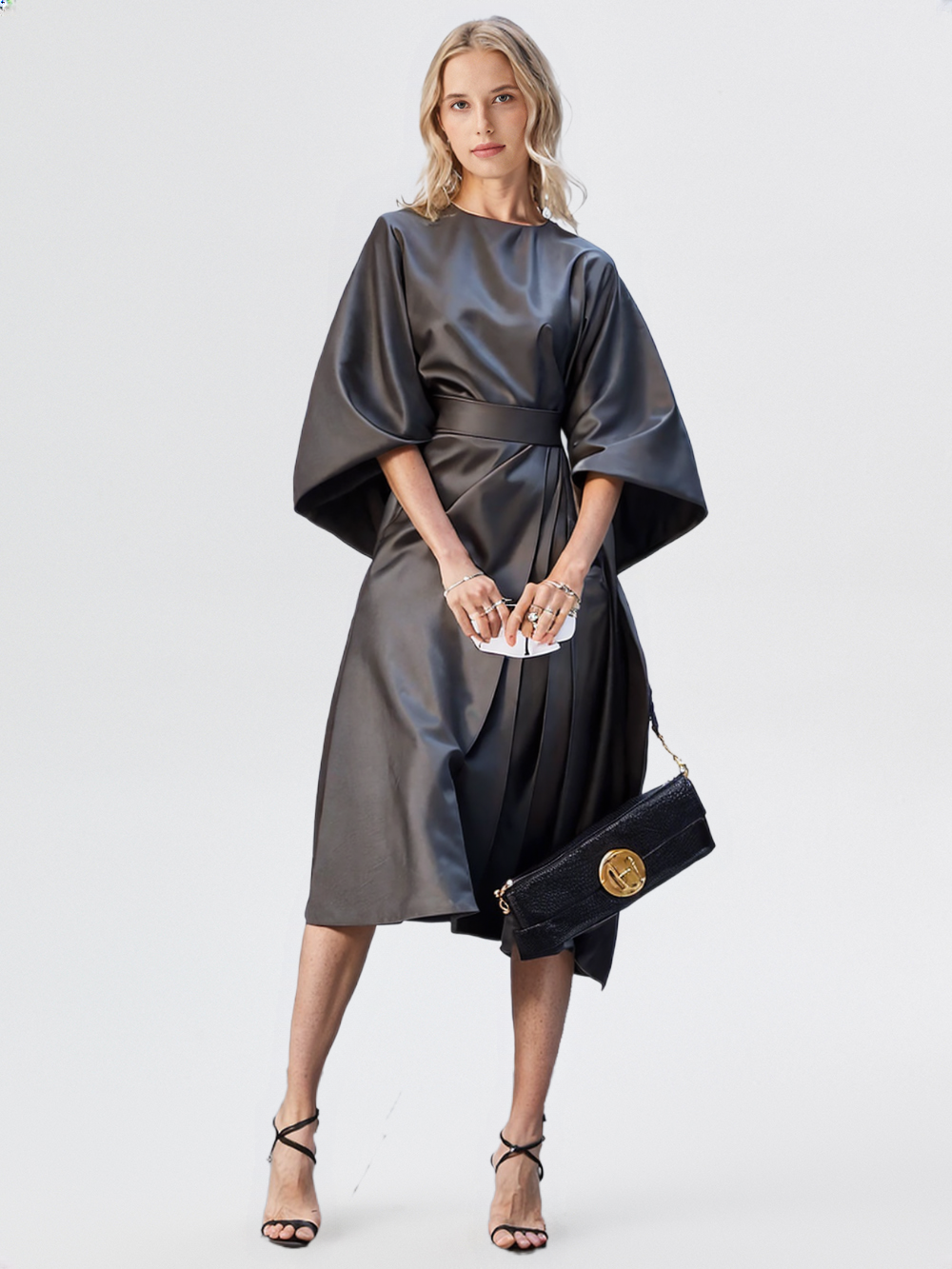 Elegance Flow™ - Luxe gedrapeerde midi-jurk