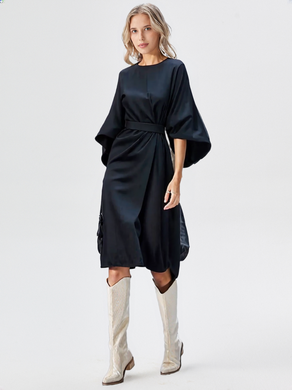 Elegance Flow™ - Luxe gedrapeerde midi-jurk