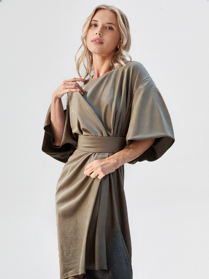 Elegance Flow™ - Luxe gedrapeerde midi-jurk