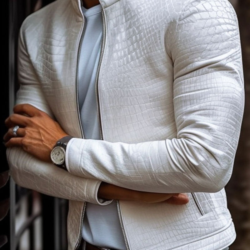 Herenjack van stonewashed leer