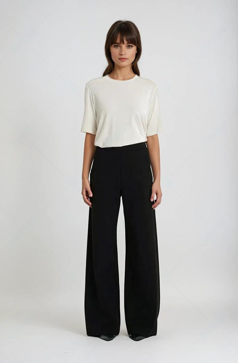 Harper Broek Met Wijde Pijpen - Zwart
